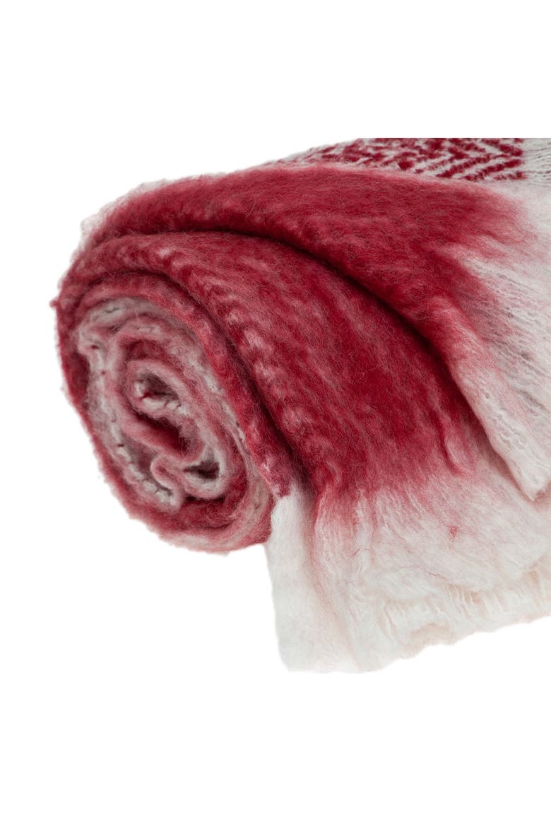 Nagar Transitional Red 52" x 67" Woven Handloom Throw Blanket, Alternate, color, RED