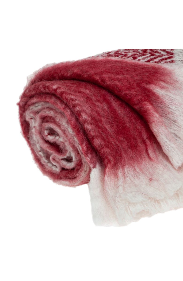 PARKLAND COLLECTION Nagar Transitional Red 52" x 67" Woven Handloom Throw Blanket, Alternate, color, Red