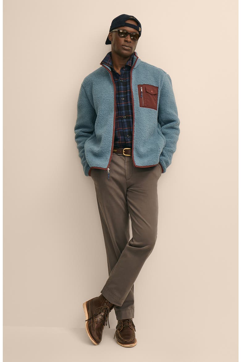 Teddy Fleece Full Zip Jacket, Alternate, color, STONE WASH BLUE HTR