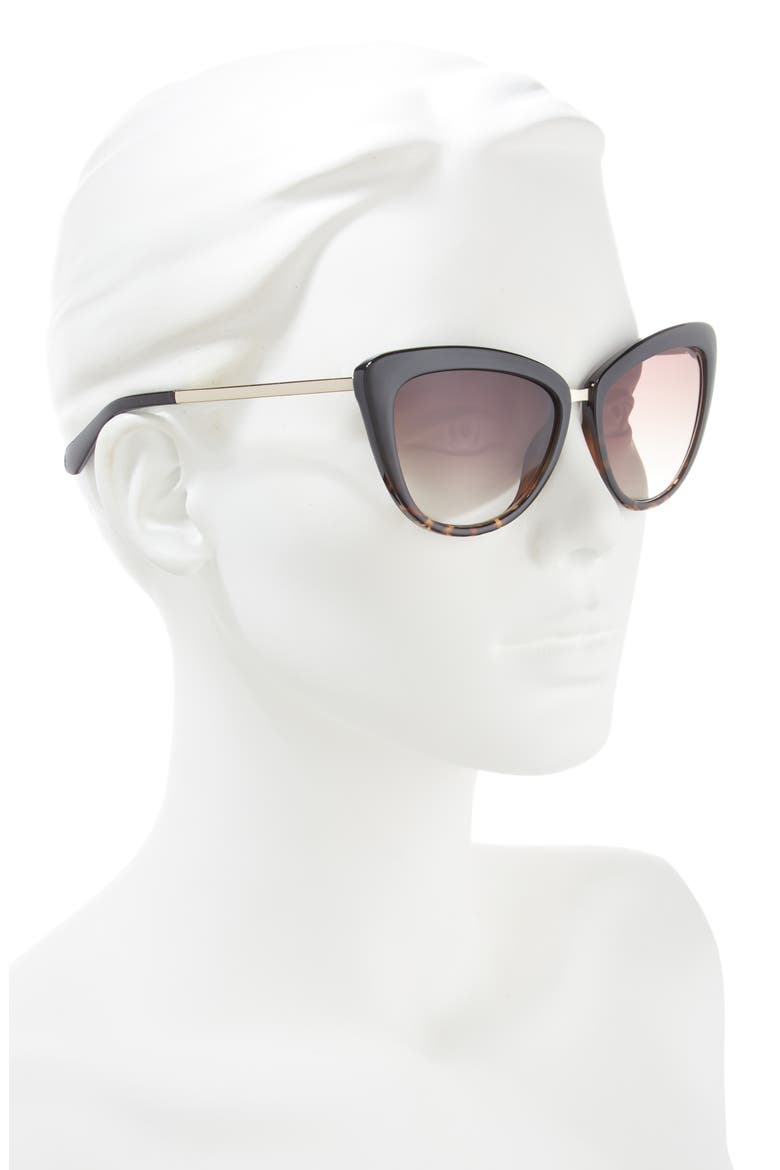 56mm Cat Eye Sunglasses, Alternate, color, USA/ BROWNGREY FUSCHIA MS