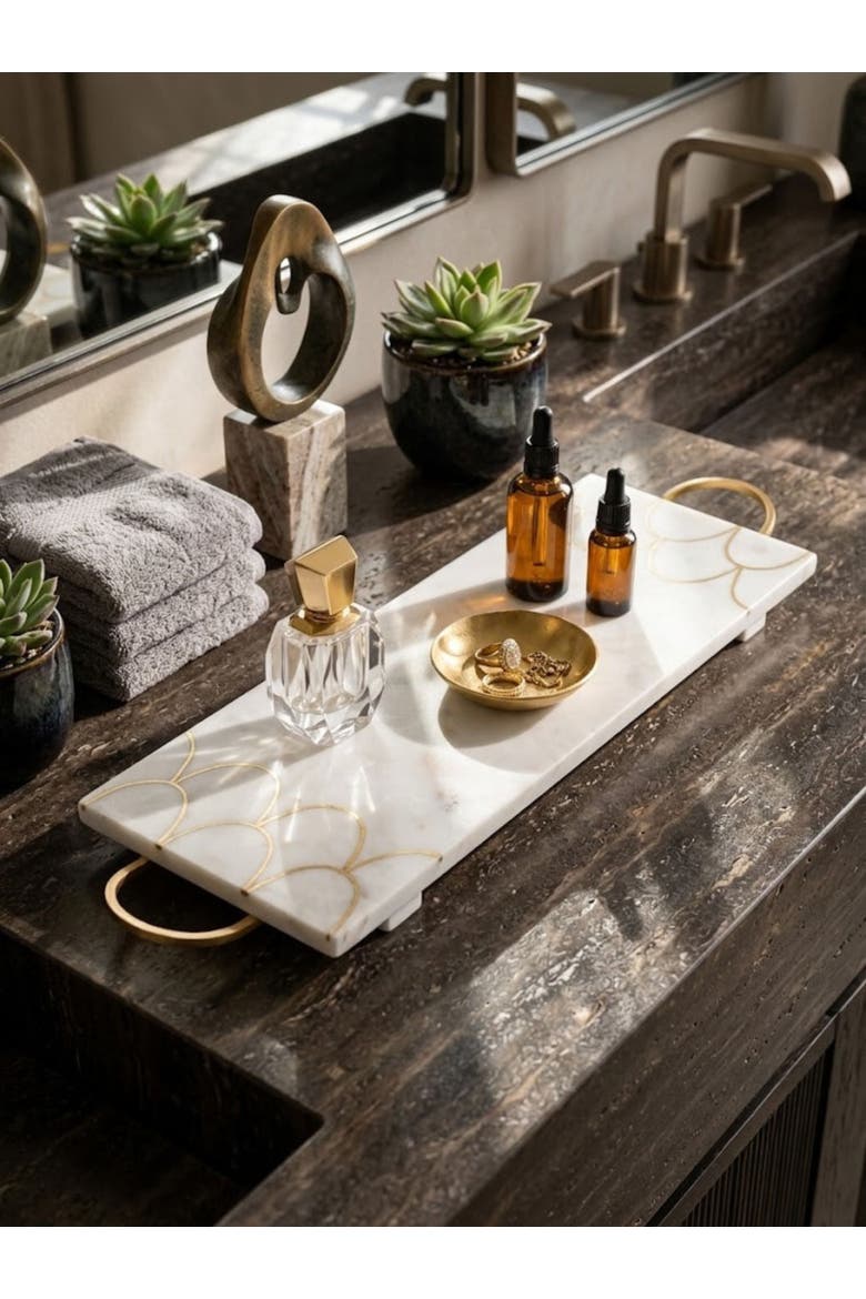 San Miguel Marble Tray, Alternate, color, Ivory White