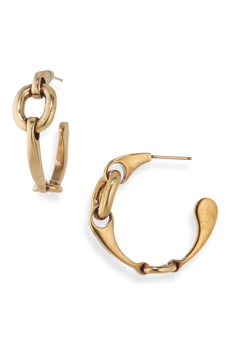 The Chloé Spirit Hoop Earrings, Main, color, VINTAGE GOLD