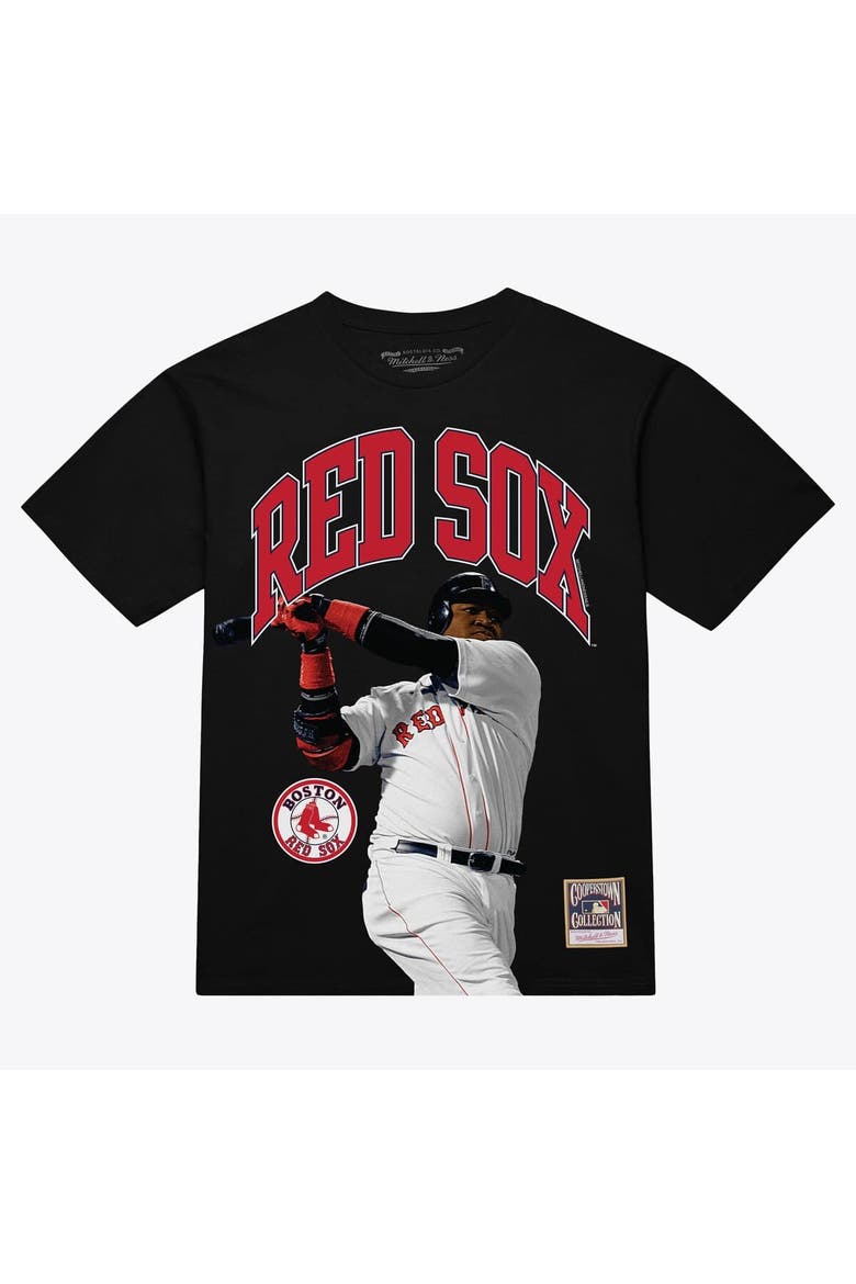 Men's Mitchell & Ness David Ortiz Black Boston Red Sox Photo Arch Player Graphic T-Shirt, Main, color, Black