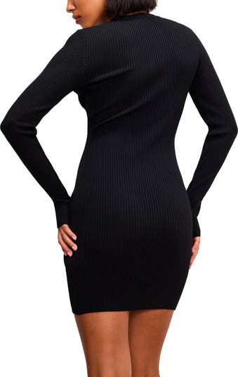 Virgo Long Sleeve Rib Minidress