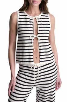 Sleeveless Tie Front Knit Vest