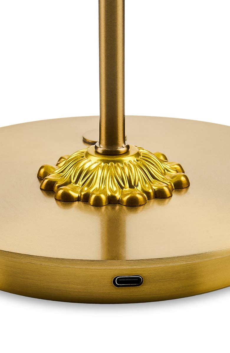 MACKENZIE CHILDS Emerald Check LED Rechargeable Dome Table Lamp, Alternate, color, Emerald