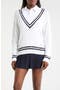 selected Brilliant White/ Navy Blazer