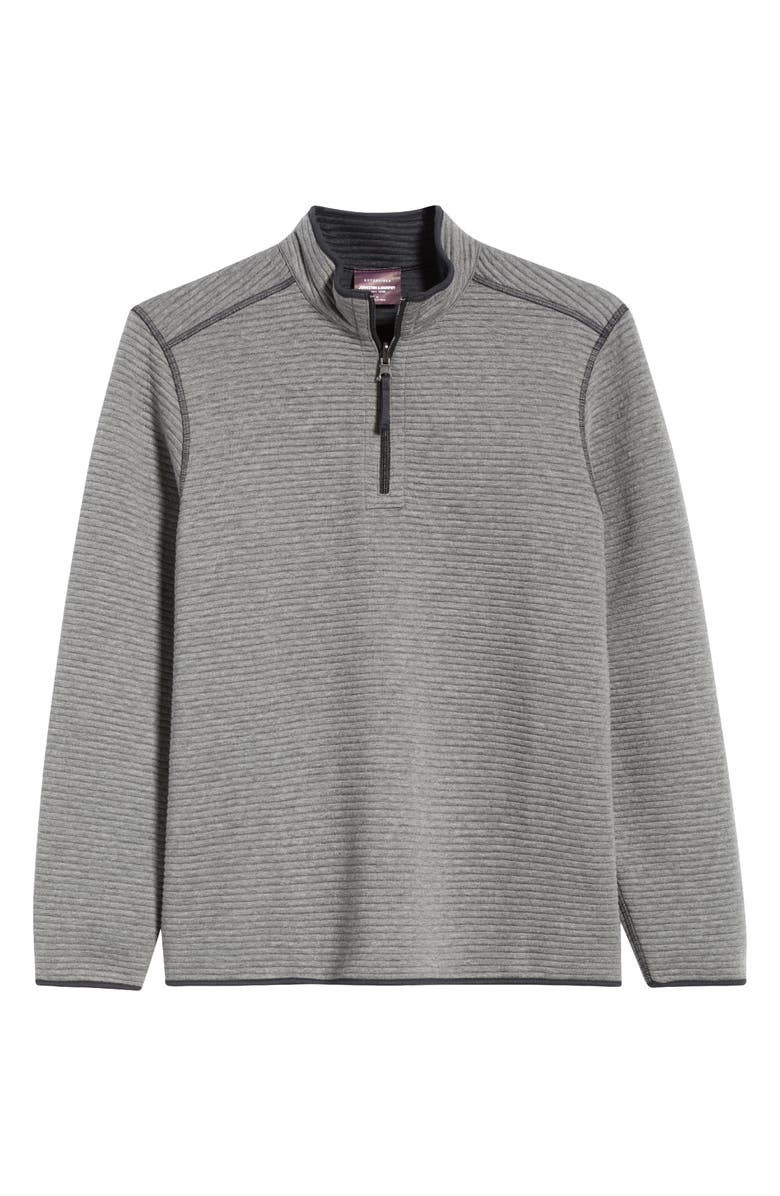 Johnston & Murphy Reversible Quilted Quarter Zip Pullover, Alternate, color, Gray Heather/ Black