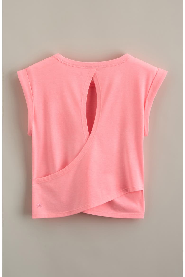 Kids' Breeze Back Tee, Alternate, color, PINK NEON BUBBLEGUM