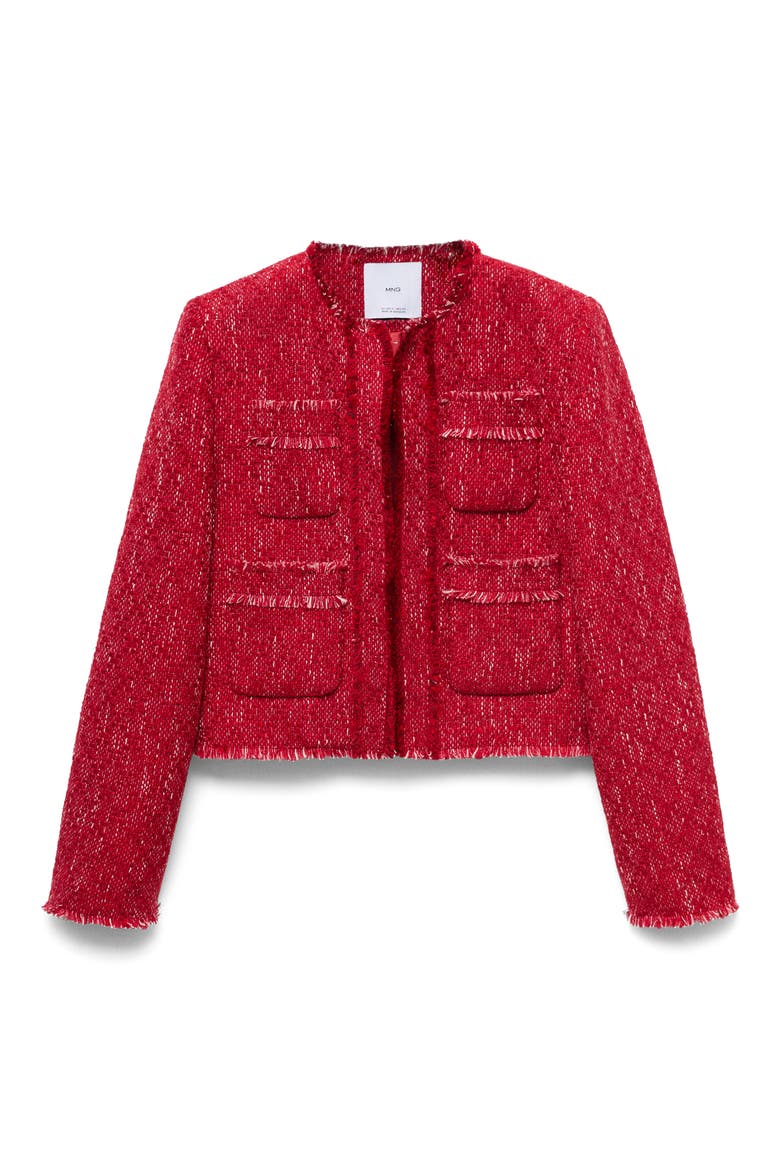Frayed Tweed Jacket, Alternate, color, RED