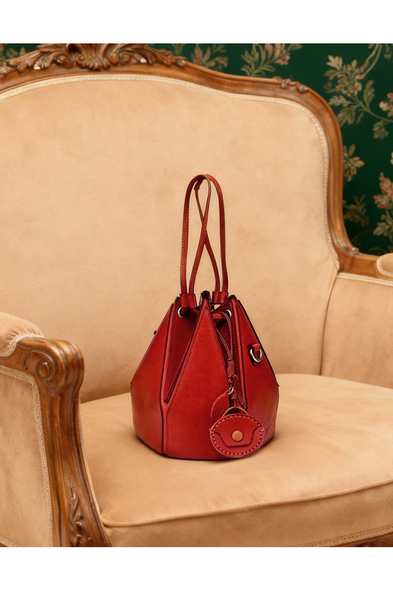 Oval Genuine Leather Two Tone Mini Charm, Alternate, color, Red