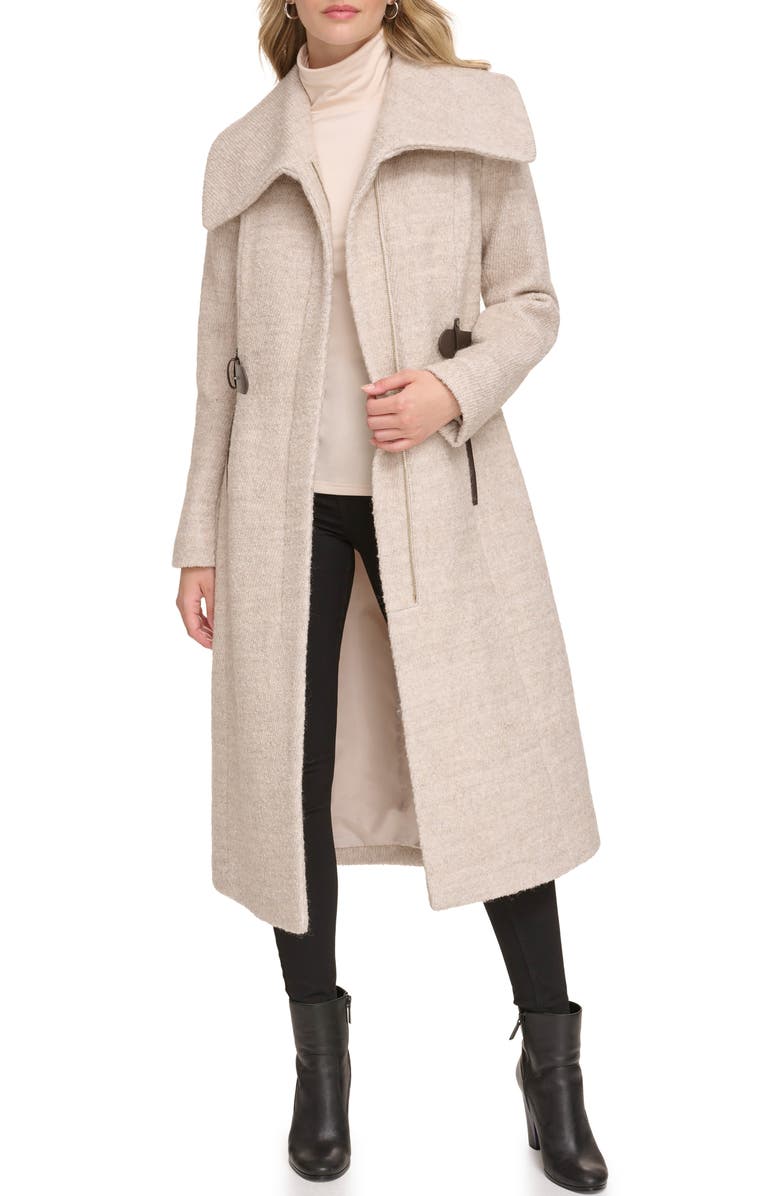 Kenneth Cole New York Textured Herringbone Wool Blend Tweed Coat, Alternate, color,