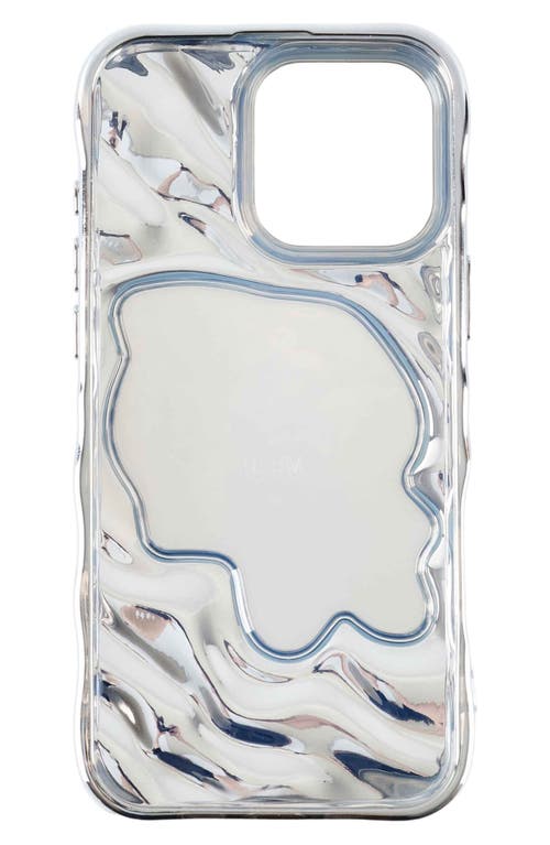 Auramma Flowy Mirror Iphone 16 Pro Case In Silver