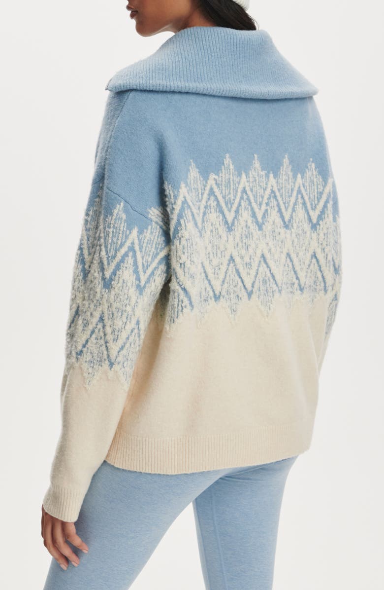 Varley Hedda Fair Isle Half Zip Sweater, Alternate, color, Ashley Blue