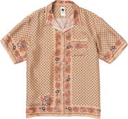 vowels Short Sleeve Silk Scarf Shirt