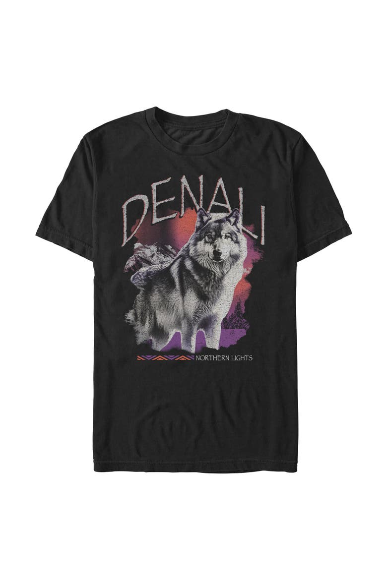 Men's Denali Wolf Short Sleeve Graphic T-Shirt, Alternate, color, Black