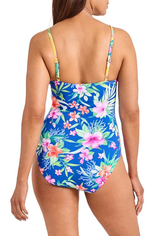 Tommy Bahama Isola Vita Twist Front One-piece Swimsuit In Palace Blue
