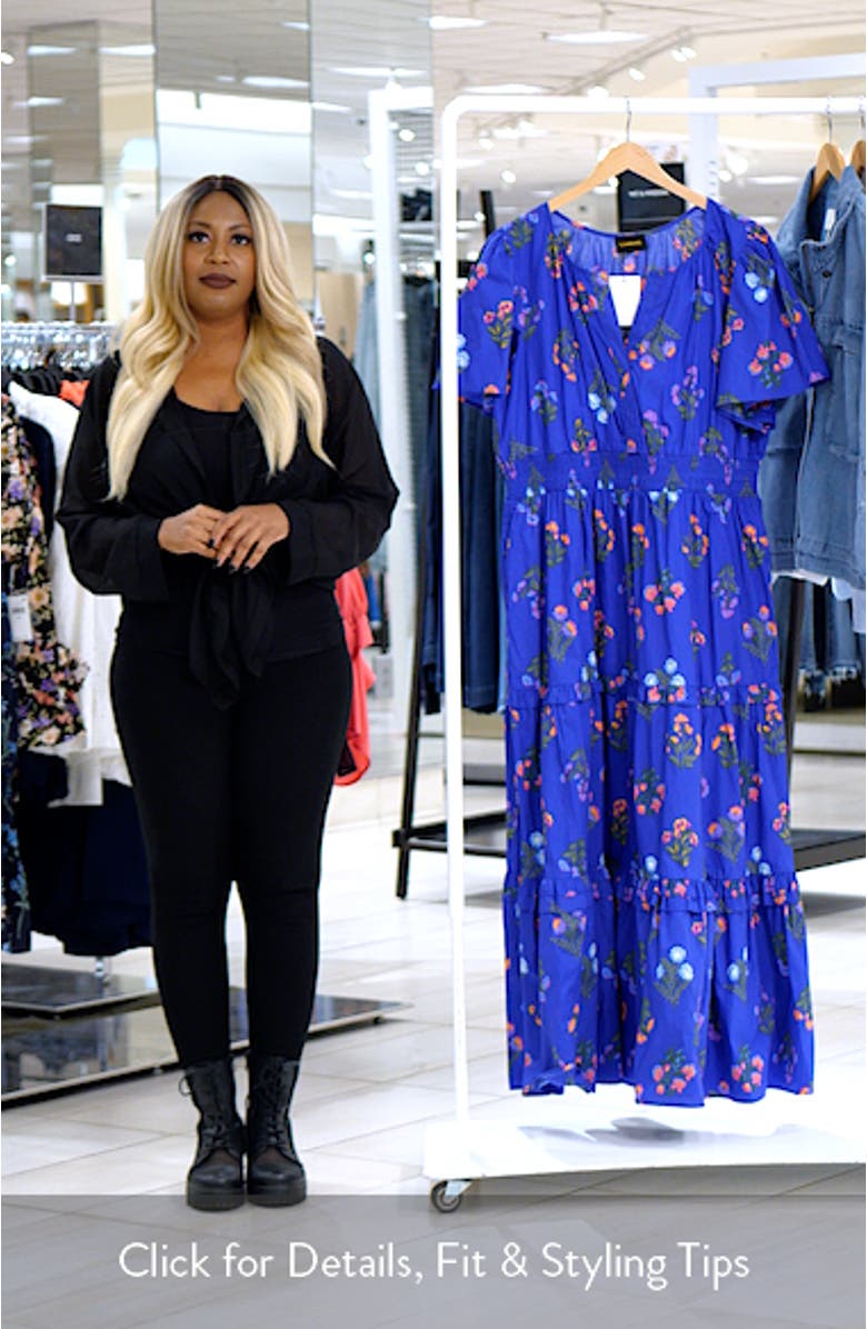 Palmer Floral Poplin Fit & Flare Midi Dress, sales video thumbnail