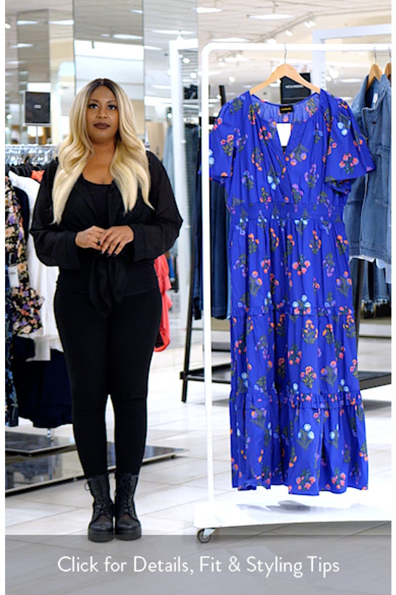 Palmer Floral Poplin Fit & Flare Maxi Dress video