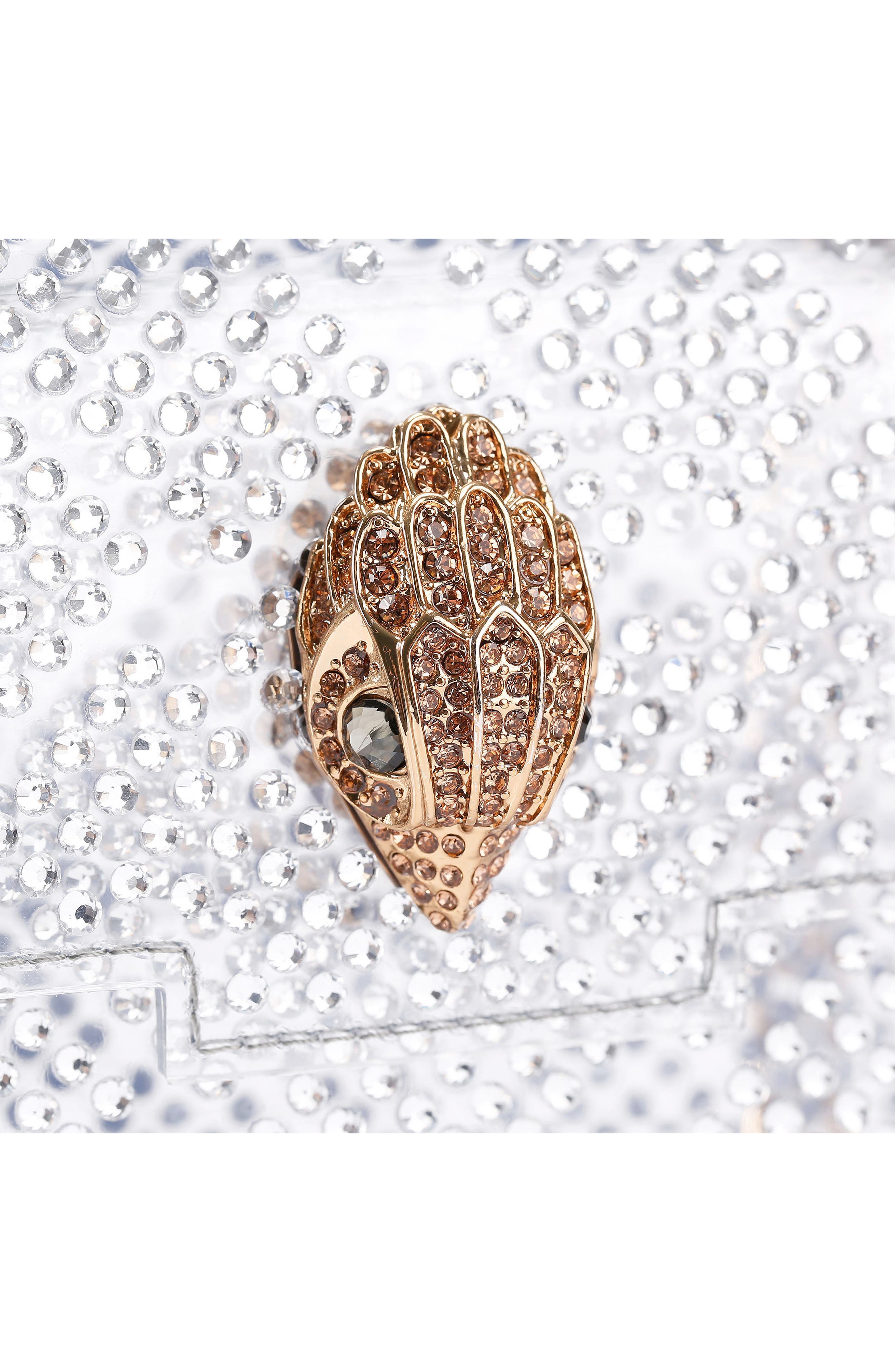 Kurt Geiger London Mini Kensington Vinyl Convertible Clear Crossbody Bag, Alternate, color, Silver