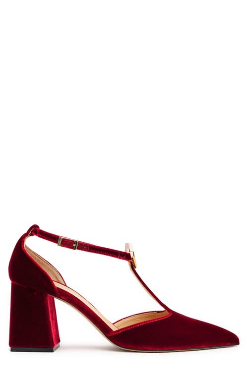 Nalebe Doxa Ankle Strap Pointed Toe Pump In Maroon