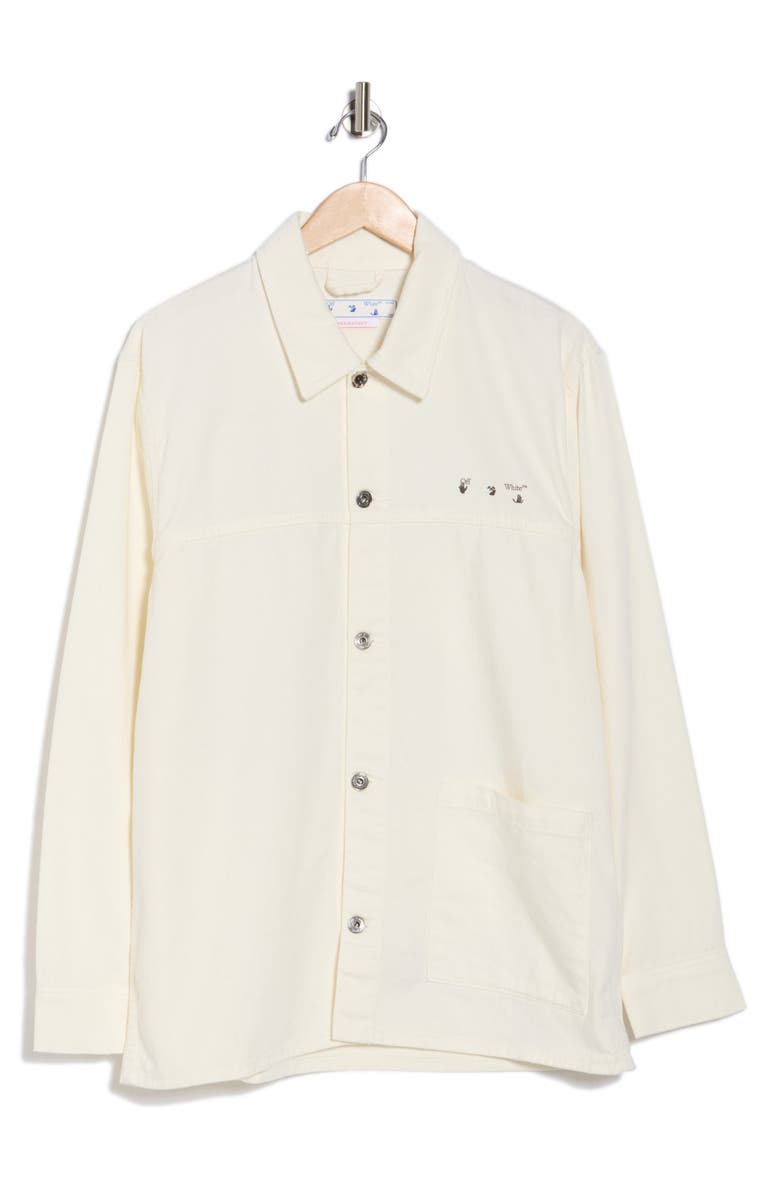 Off-White Caravaggio Arrow Denim Overshirt, Alternate, color, Black And White