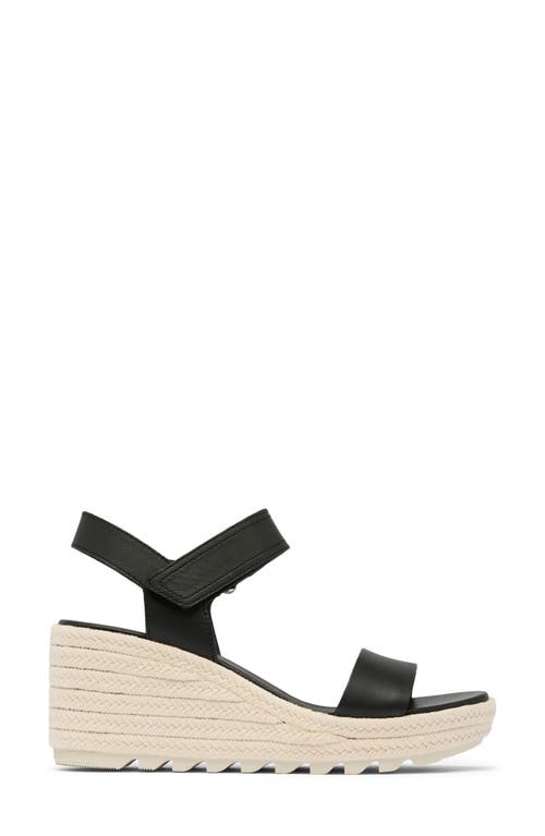Sorel Cameron Wedge Espadrille Sandal In Black/chalk