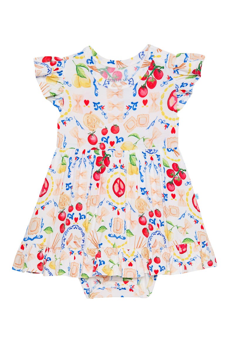 Ruffle Skirted Bodysuit, Main, color, WHITE
