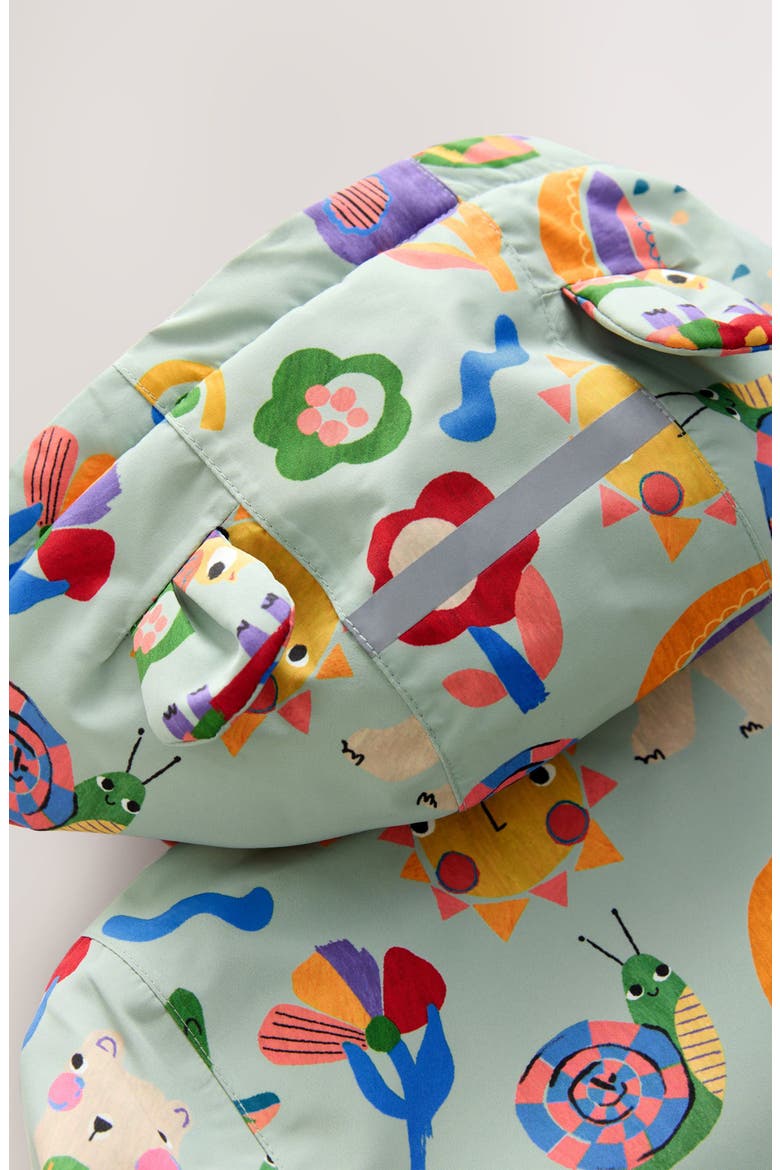 Kids' Print Waterproof Rain Jacket, Alternate, color, BLUE