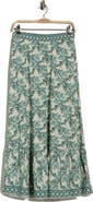 MAX STUDIO Crosshatch Flounce Border Print Skirt
