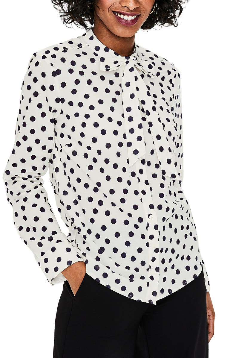 Boden Tie Neck Shirt, Main, color, 