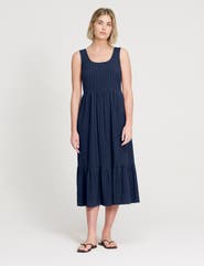 Finery London Cara Gingham Seersucker Midi Dress