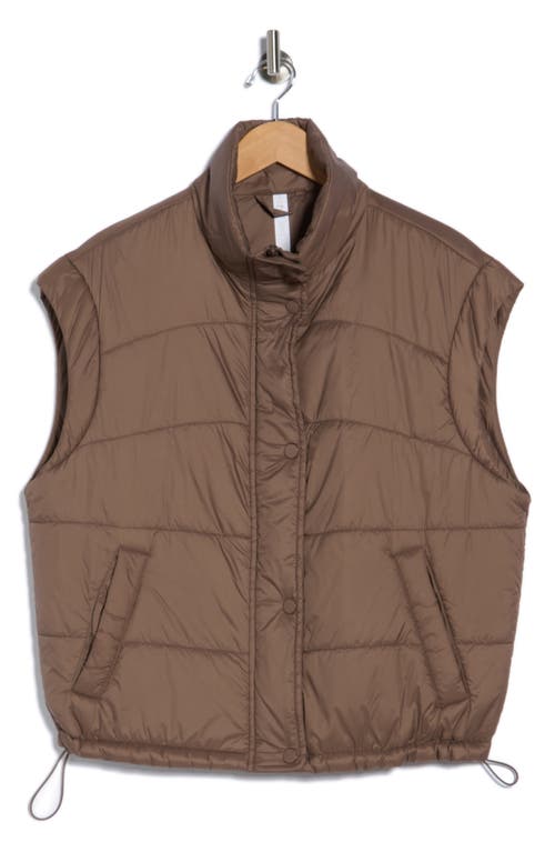 Z By Zella Channel Quilted Puffer Vest In Brown