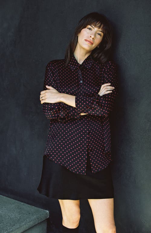 Whimsy + Row Denise Top In Red Polka Dot