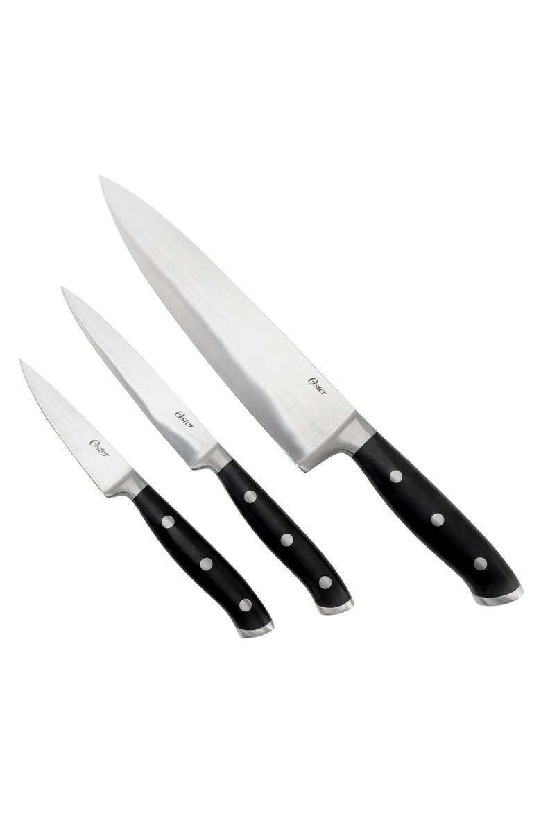 OSTER Ginley 3 Piece Stainless Steel Cutlery Set, Main, color, Black