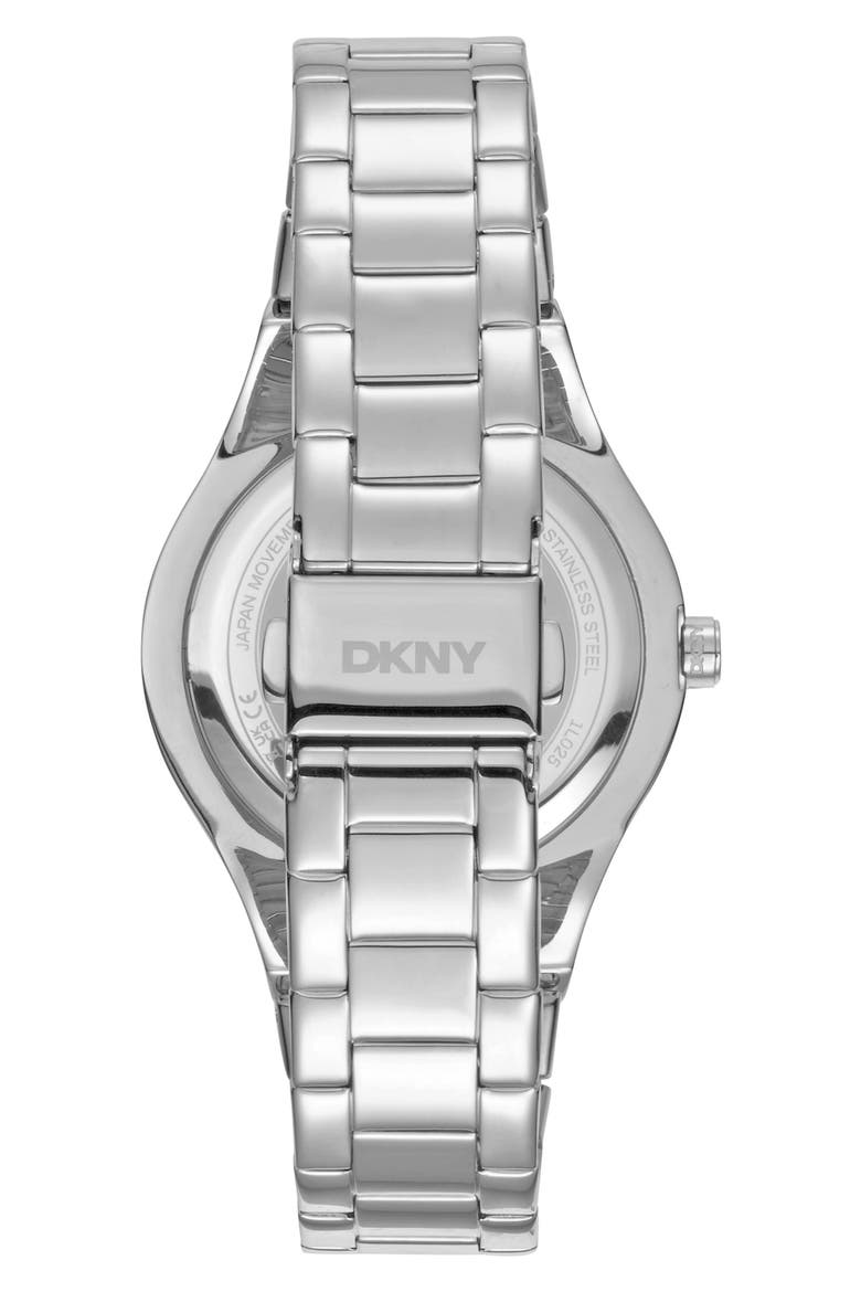 Crystal Embellished Three Hand Quartz Bracelet Watch, 38mm, Alternate, color, SILVER