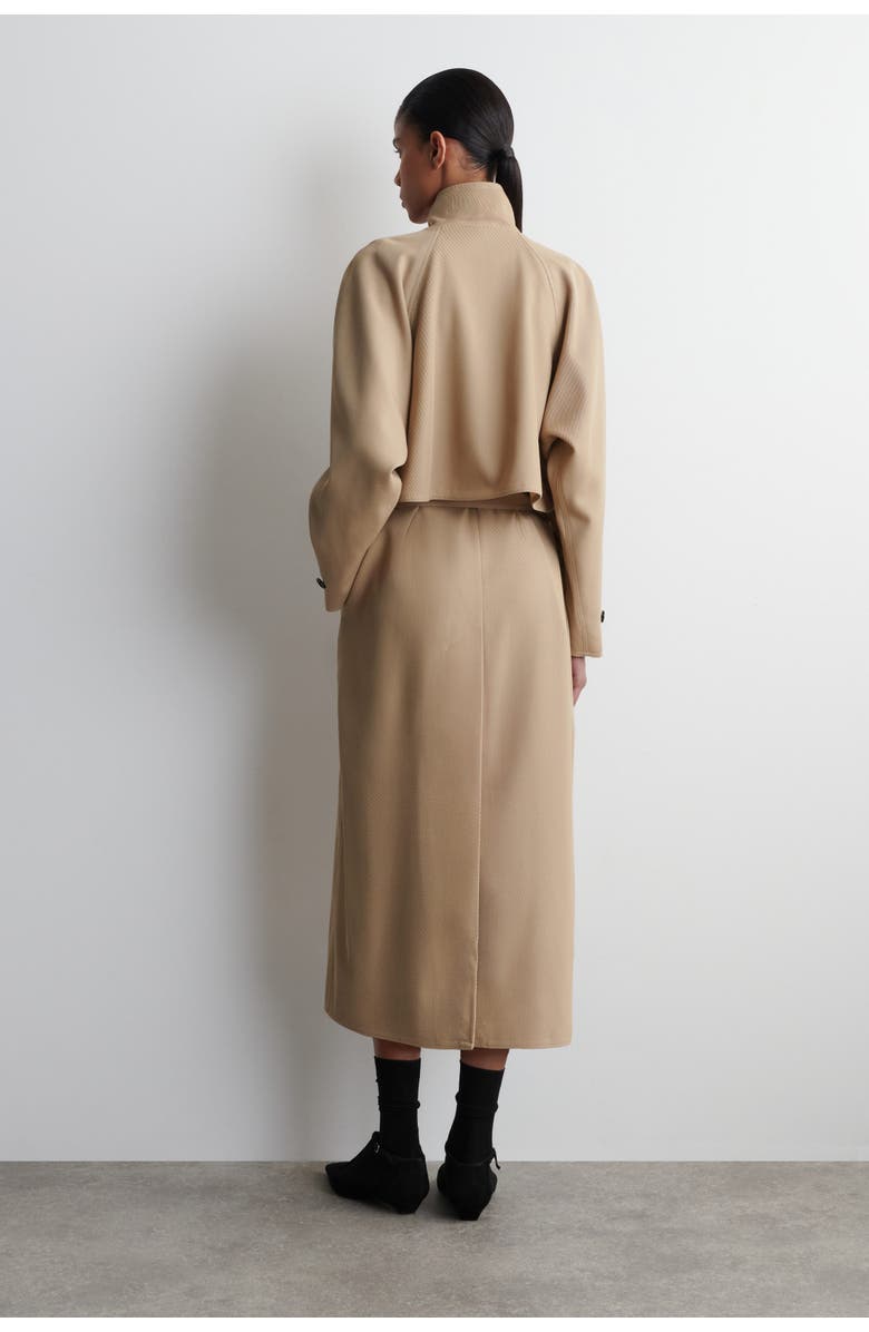 COS Wrap-Over Wool-Twill Trench Coat, Alternate, color, Beige