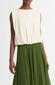 Vince Sleeveless Bubble Hem Top