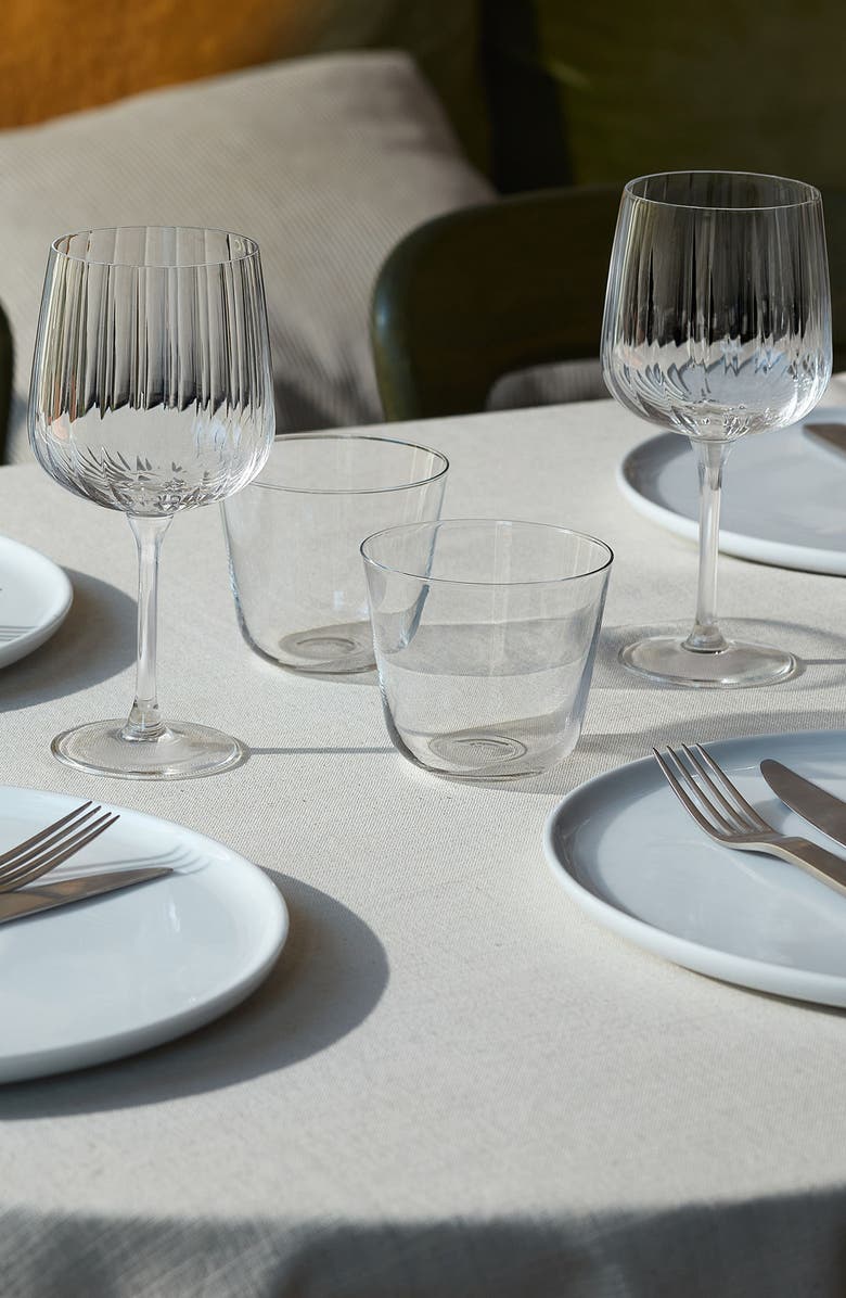 LSA Arc Flow Set of 4 Wine Glasses, Alternate, color, Clear