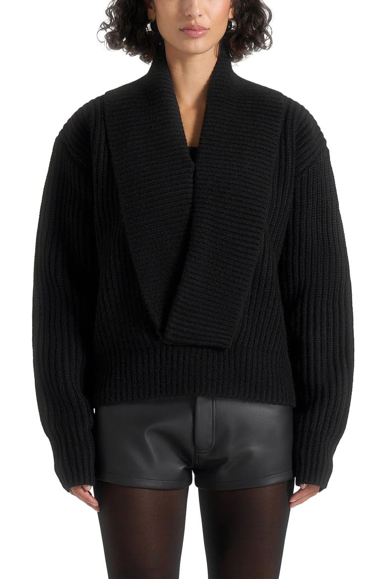 Azra Plunge Knit Jumper, Alternate, color, Black