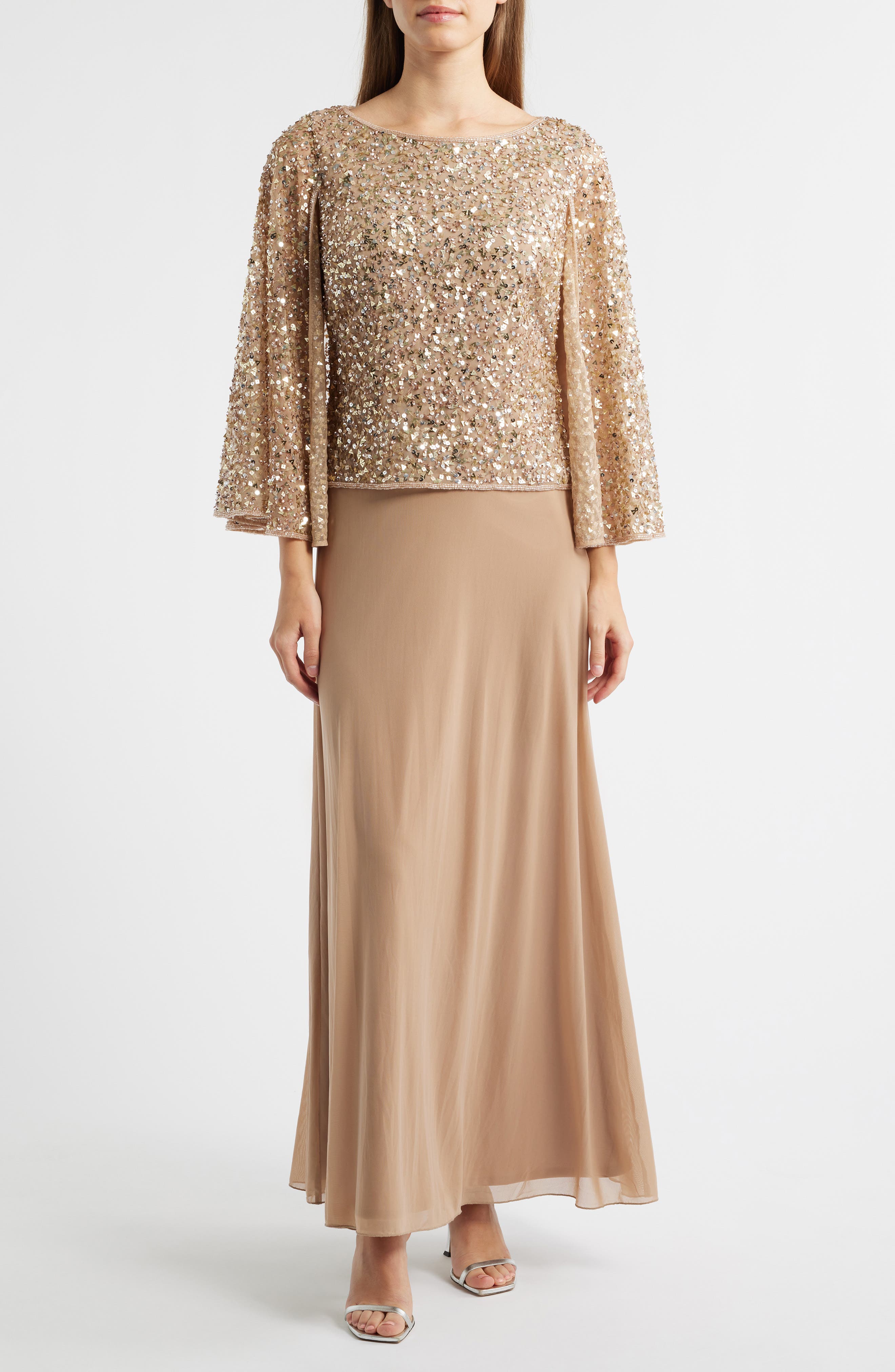 Beaded Chiffon Gown
