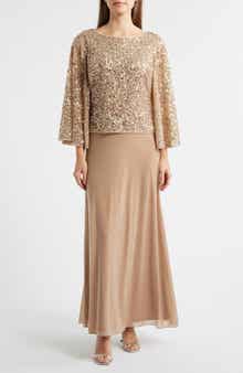 Beaded Chiffon Gown