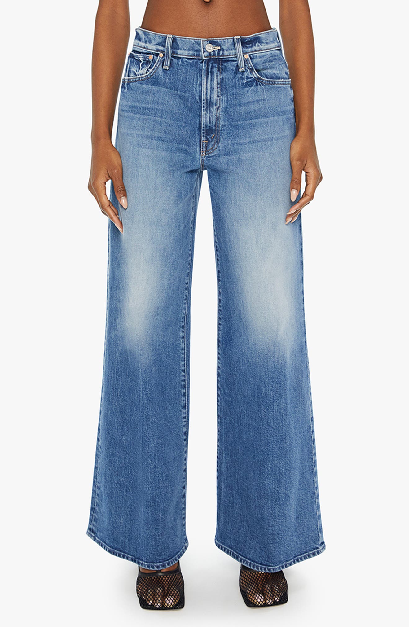 MOTHER The Ditcher Roller Sneak Wide Leg Jeans