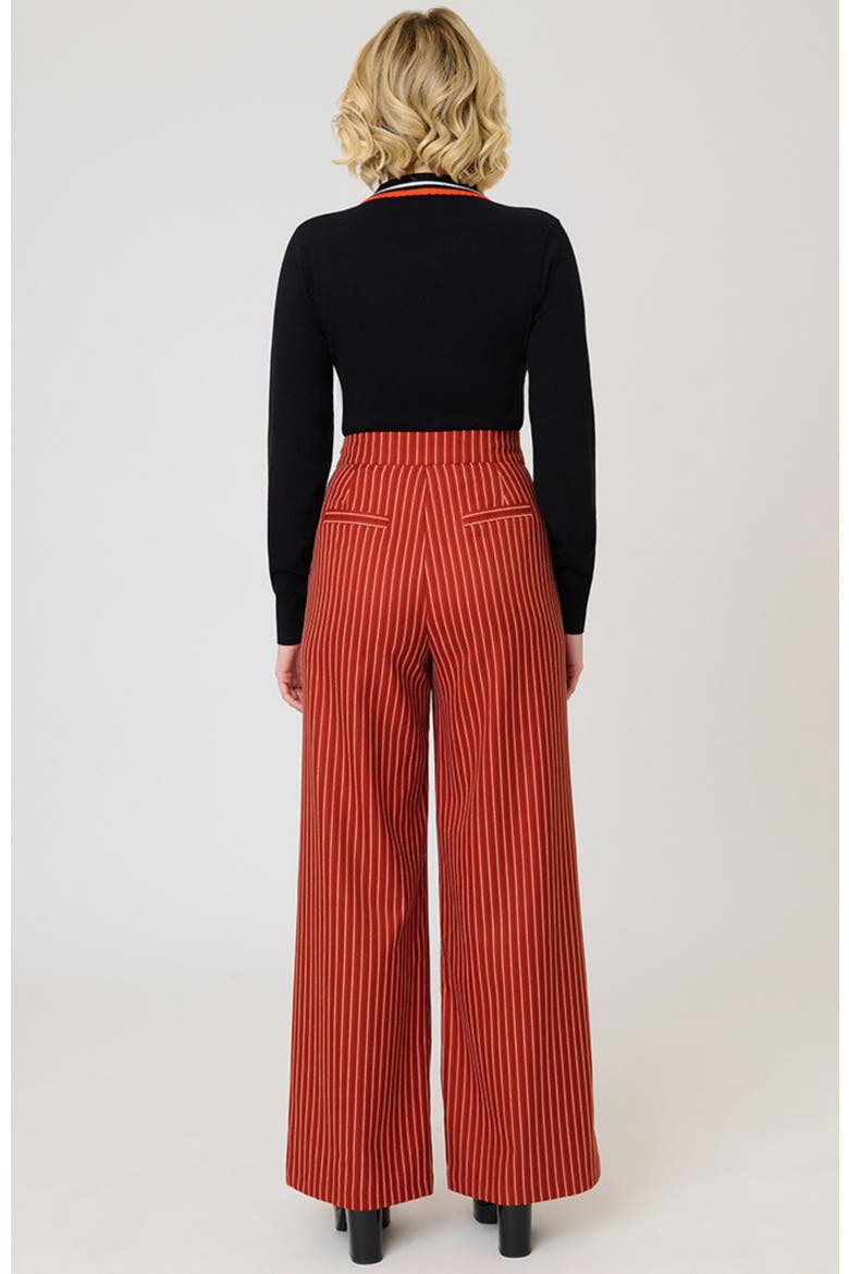 1940s Ginger Wide Leg Pants, Alternate, color, Orange Pinstripe