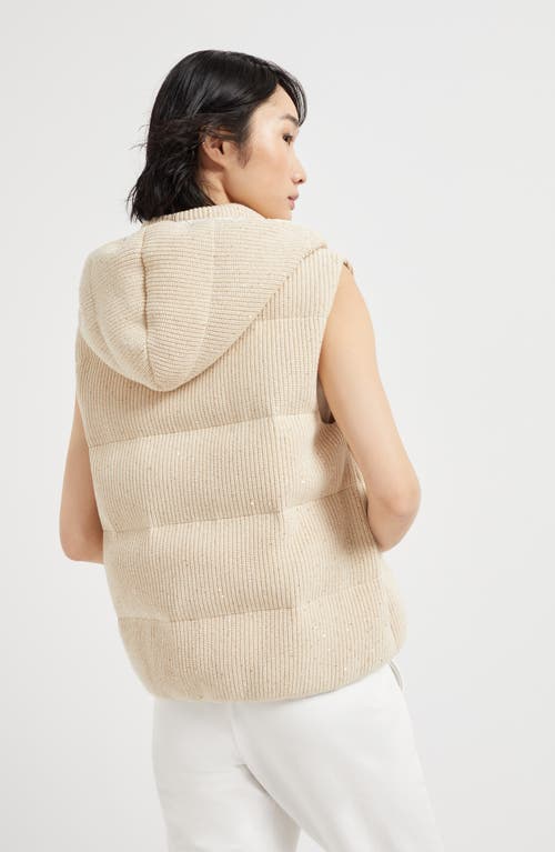 Brunello Cucinelli Knit Down Vest In Butter