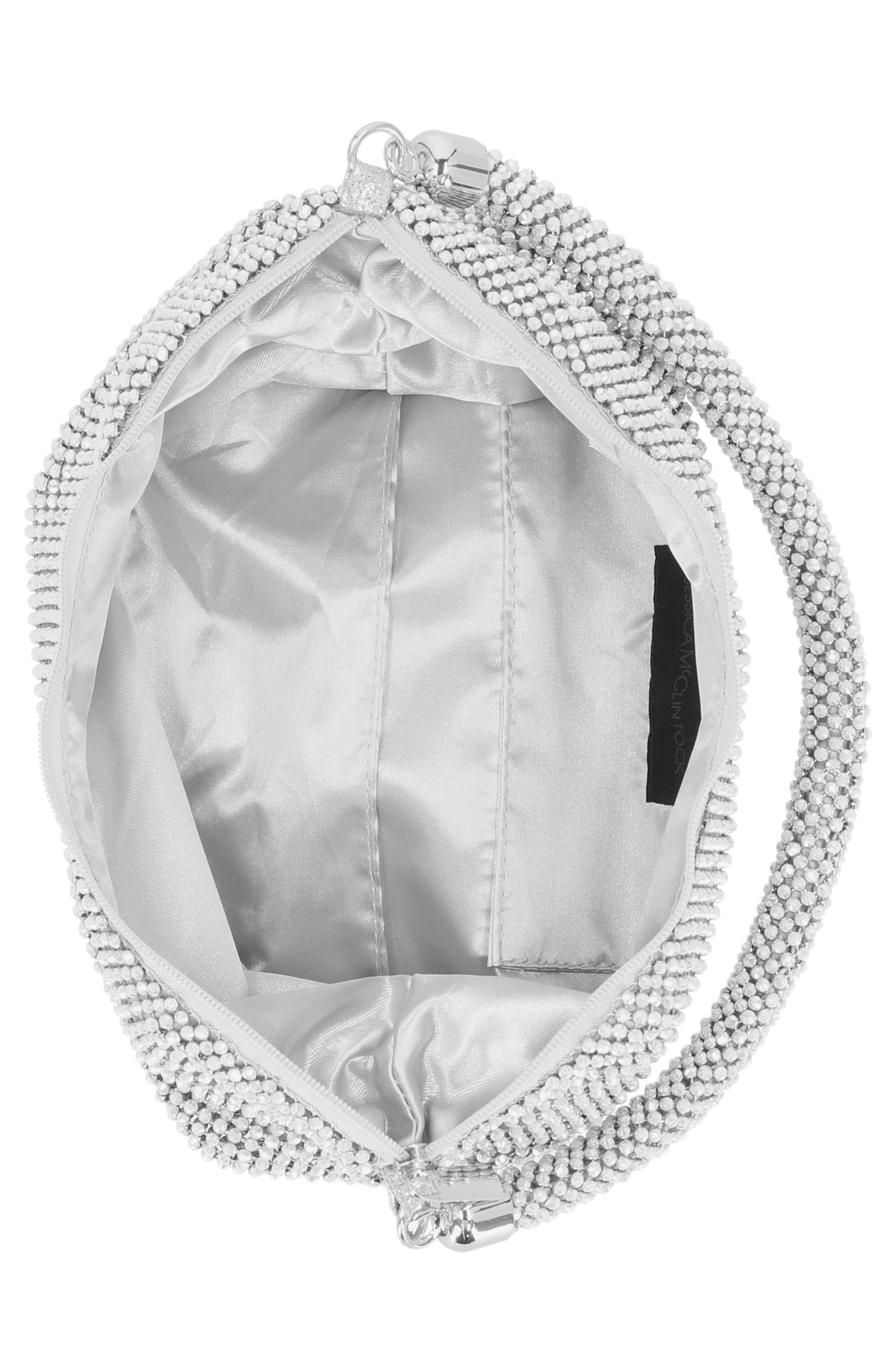 Jessica McClintock Julian Rhinestone Hobo Bag, Alternate, color, Silver