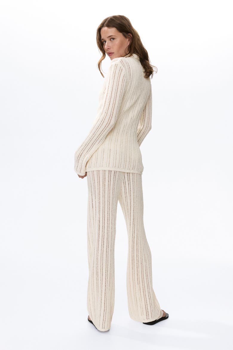 Crochet-look Shirt, Alternate, color, Light beige