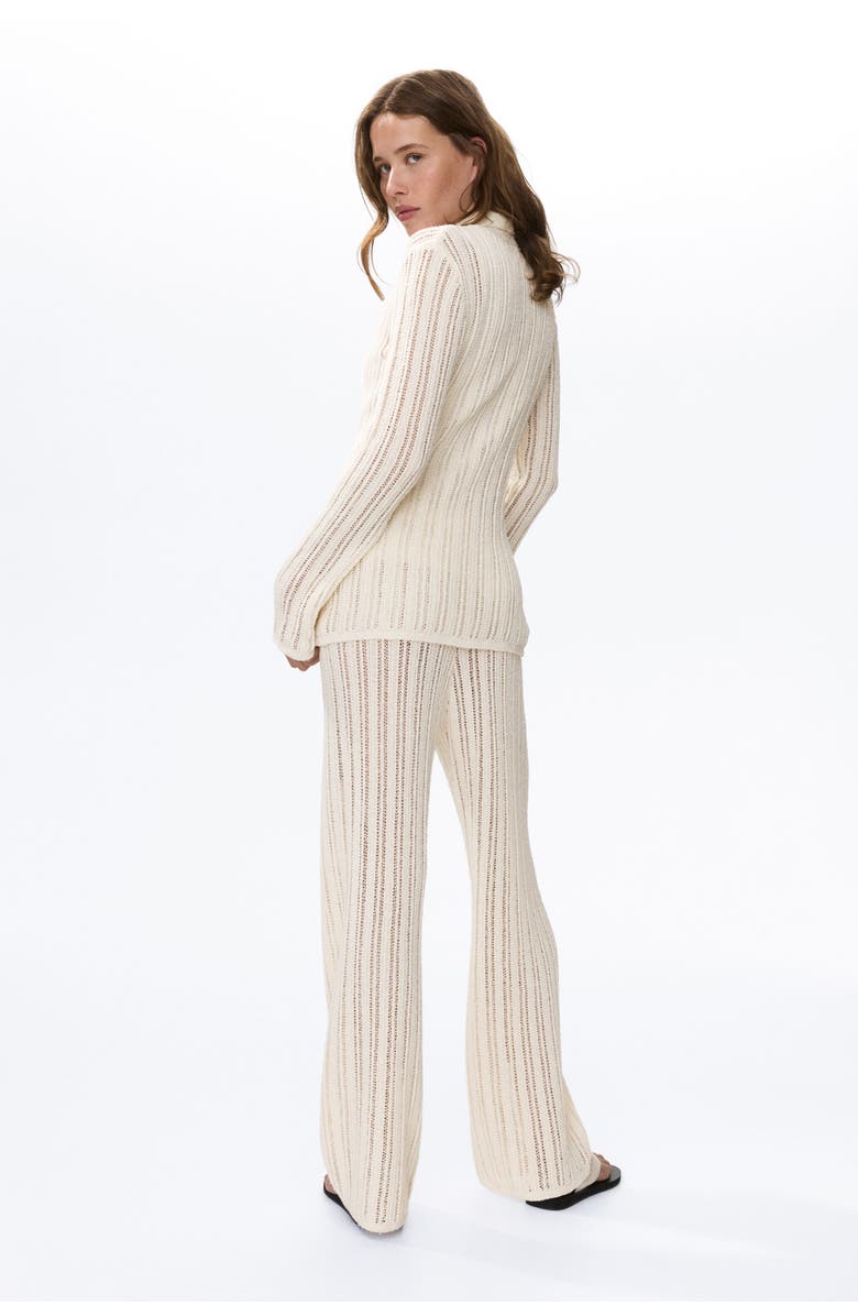 H&M Crochet-look Shirt, Alternate, color, Light Beige