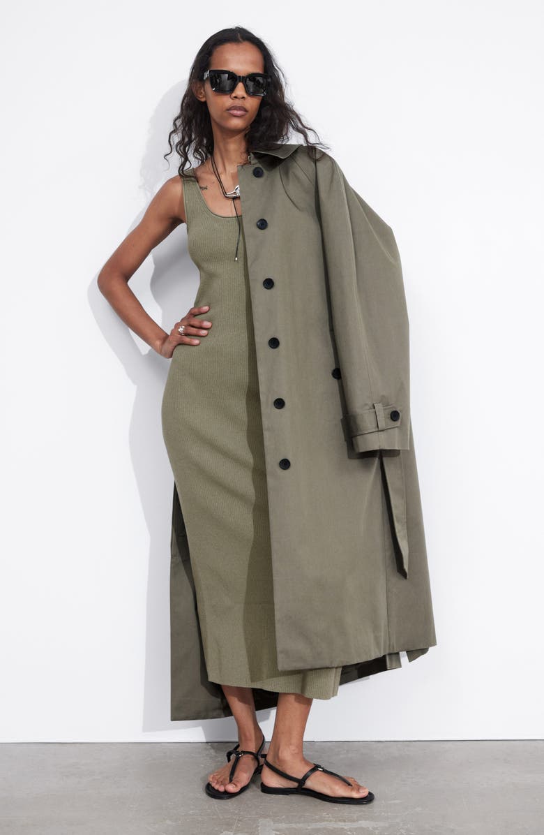 & Other Stories Rib Cotton & Linen Blend Tank Dress, Alternate, color, 