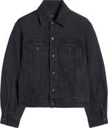 7 For All Mankind Embellished Twisted Seam Denim Jacket